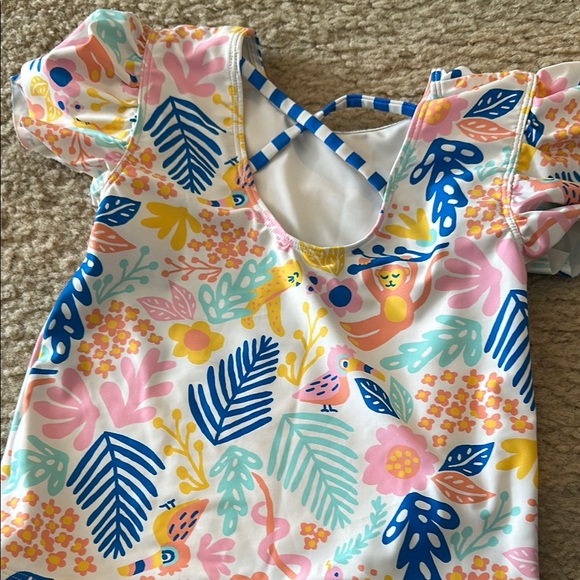 Floral and Striped Swimsuit - Picture 3 of 4